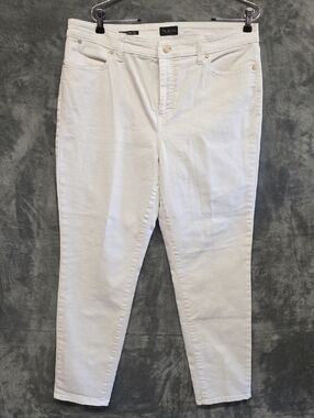 Talbots White Cropped Slim Ankle Jeans